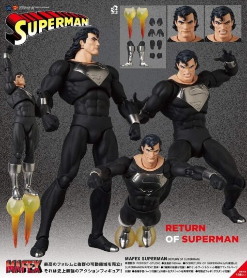 PRE-ORDER Medicom Mafex Superman Black Suit (Return of Superman) action figure