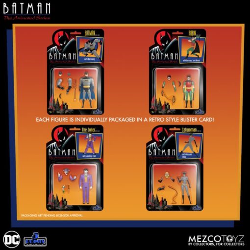 PRE-ORDER Mezco SET of 4 - 5 Points Batman: The Animated Series (Batman, Robin, The Joker, Catwoman) (January 2025)