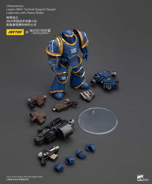 PRE-ORDER Joy Toy JT00119 Ultramarines Legion MKIII Tactical Support Squad Legionary with Heavy Bolter  Warhammer The Horus Heresy (March 2025)