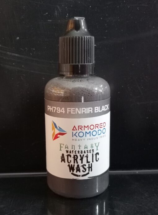 IN STOCK Armored Komodo Heavy Industries PH794 Fenrir Black Fantasy Wash 50ml Waterbased Acrylic Washes