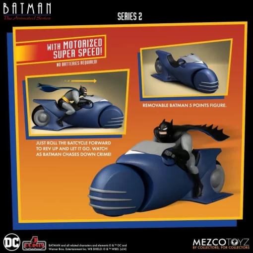 PRE-ORDER Mezco 5 Points Batman: The Animated Series 2 Batman and Batcycle (January 2026) - Image 4