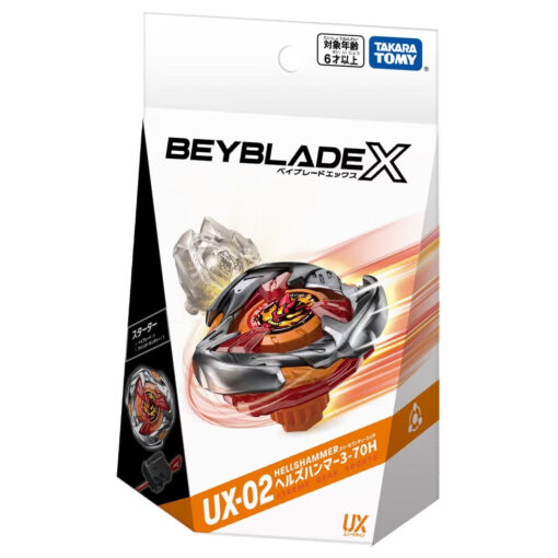 PRE-ORDER Takara Tomy Beyblade X UX-02 STARTER HELLSHAMMER 3-70H UX Starter (May 2025)