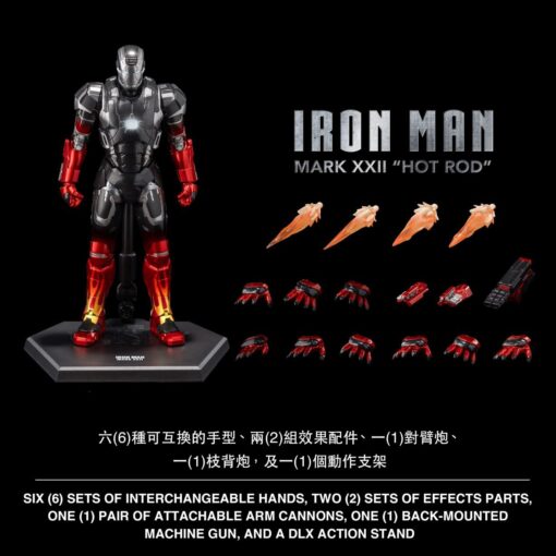 PRE-ORDER ThreeZero 3Z09450W0 Marvel Studios: The Infinity Saga DLX Iron Man Mark 22 “Hot Rod” (August 2025)